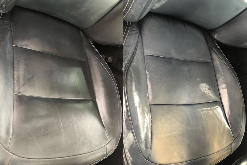 before after car seat waterspot removal